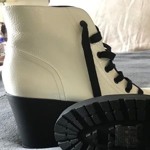 White & Black combat boots